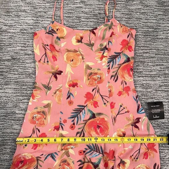NWT Lulu’s Zinnia Blush Pink Floral Print High-Low Maxi Dress Medium - Picture 9 of 13